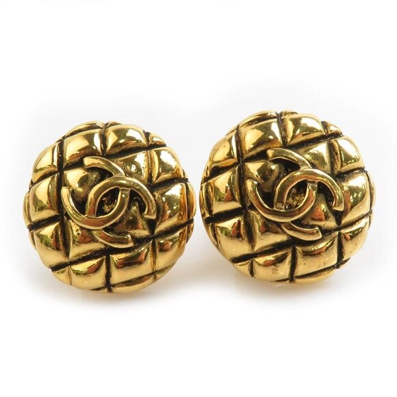 CHANEL Gold Coco Mark Earrings - Picture 1 of 5